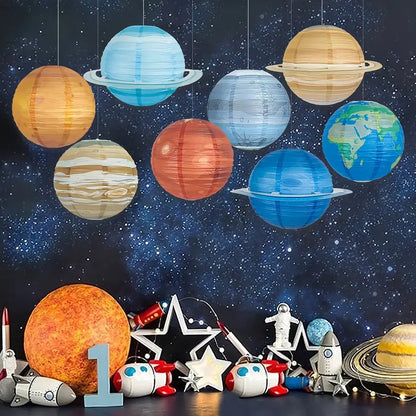 Outer Space Party Decorations Hanging Paper Lanterns Pack of 8