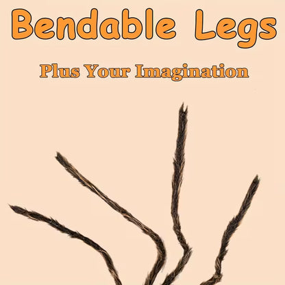 Realistic Brown Spider with Red Eyes, Detailed Legs & Furry Body