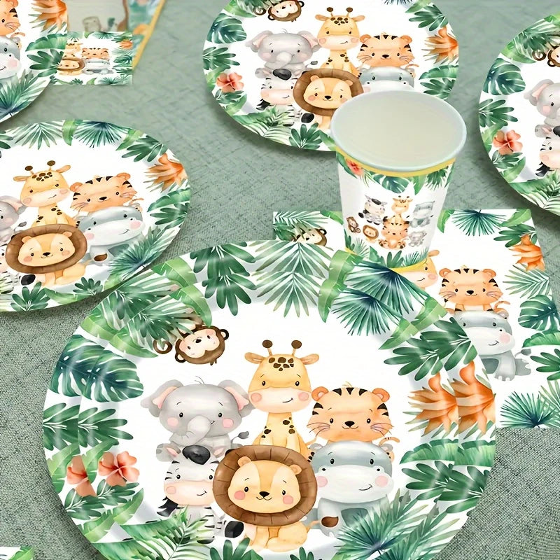 Jungle Safari Party Tableware Set for 20 Guests