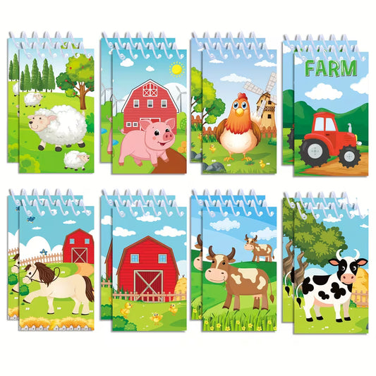 Farm Party Mini Notepads Pack of 8