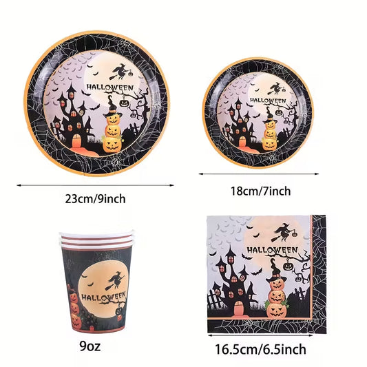 Halloween Party Tableware For 10 Guests