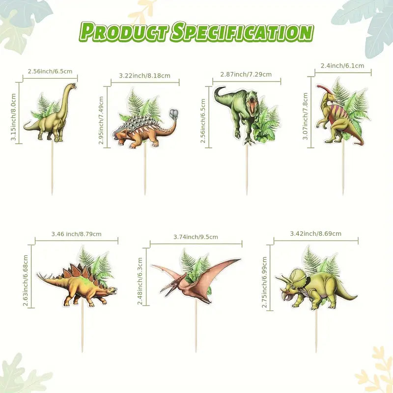 Dinosaur Cupcake Toppers Pack of 14