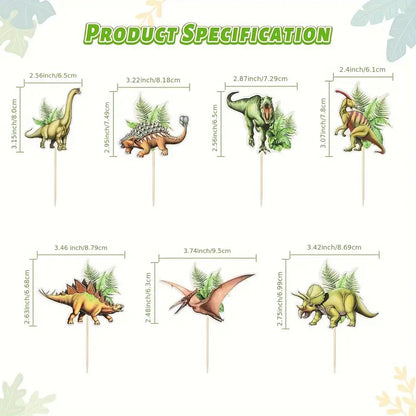 Dinosaur Cupcake Toppers Pack of 14