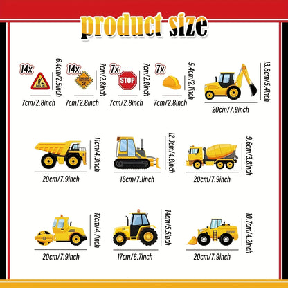 Construction Party Hanging Decorations Pack of 8