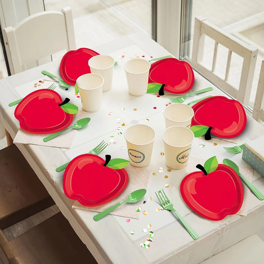 Red Apple-Shaped Dessert Paper Party Plates Pack of 10