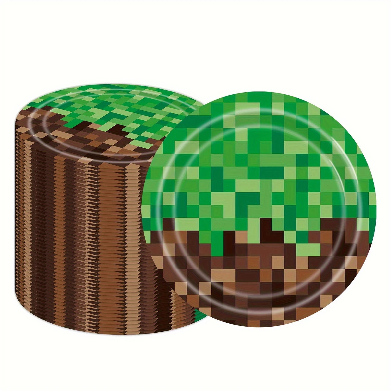 Minecraft Pixel Paper Dinner Plates Pack of 10