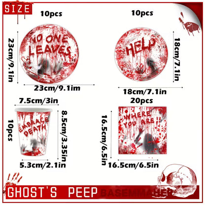 Spooky Bloody Halloween Party Supplies Set