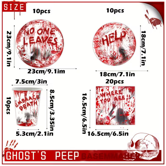 Spooky Bloody Halloween Party Supplies Set