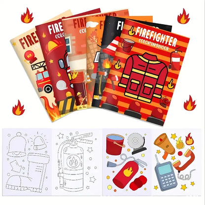 Fire-Themed Mini Color Books Pack of 6