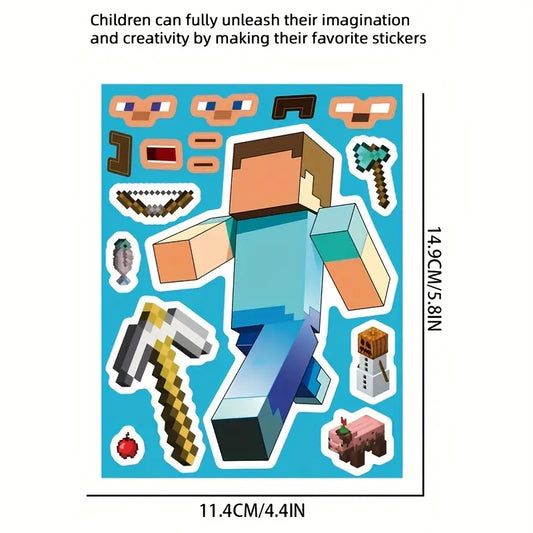 Minecraft DIY face changing sticker sheets Pack of 8