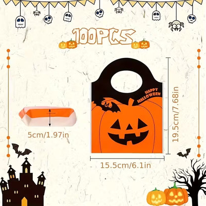 Jack-O'-Lantern Plastic Pumpkin Treat Bags Pack of 20