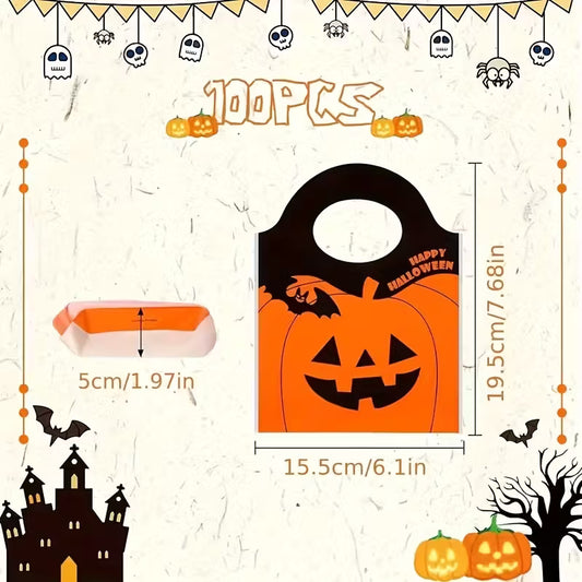 Jack-O'-Lantern Plastic Pumpkin Treat Bags Pack of 20