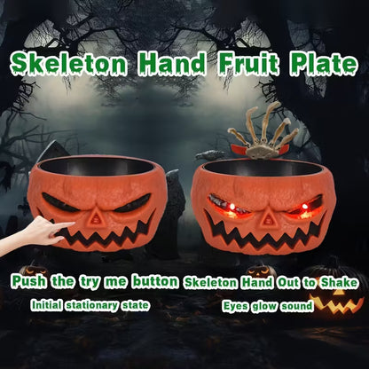 Pumpkin Hand Candy Bowl Animatronic