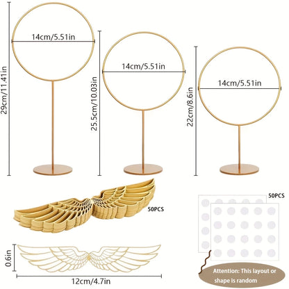 Harry Potter Iron Rings and Golden Snitch Wings Table Decor