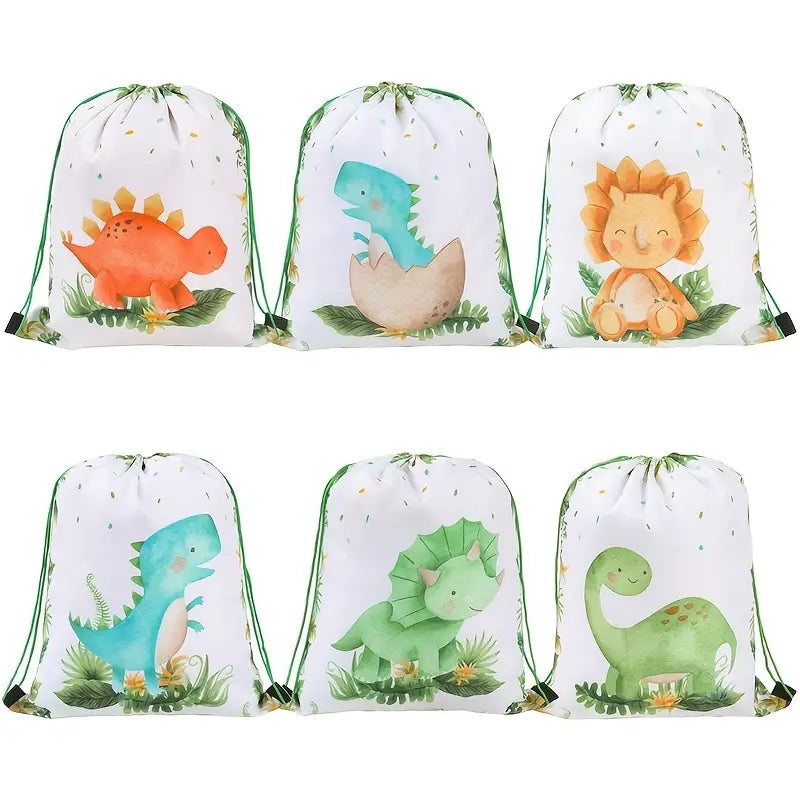 Cute Dinosaur Drawstring Bags Pack of 12