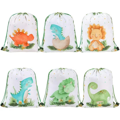Cute Dinosaur Drawstring Bags Pack of 12