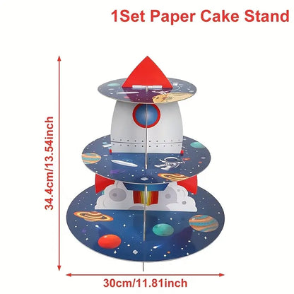 Space Rocket Cupcake Cardboard Stand