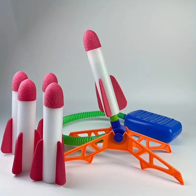 Toy Rocket Launchers with Foam Rockets And Foot-Pump Air Propulsion