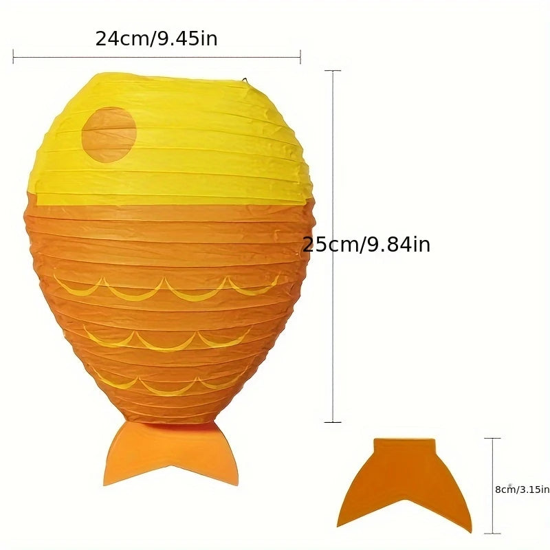 Fish-Shaped Ocean-Themed Paper Lanterns Pack of 6