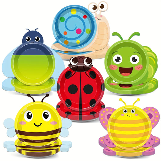 Cute Bug Paper Plates Pack of 6