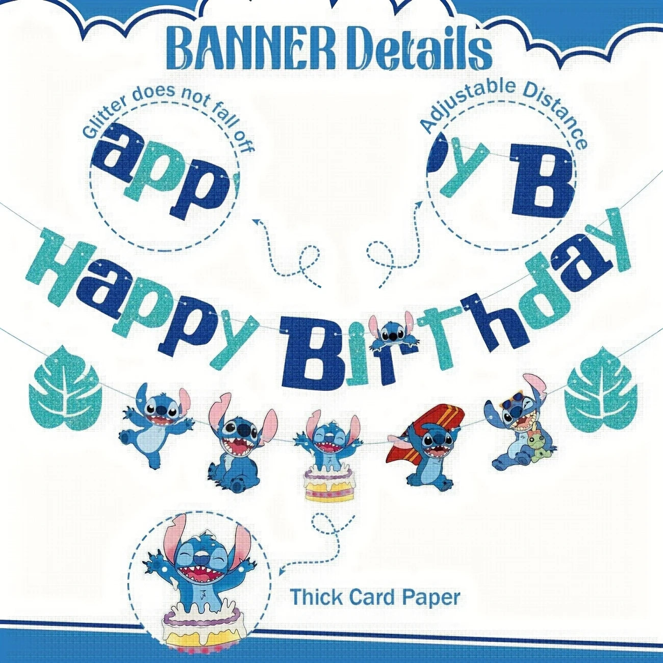 Stitch Birthday Party Paper Banner