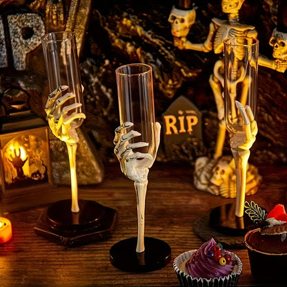 Skeleton Hand & Arm Plastic Champagne Flutes Pack of 5