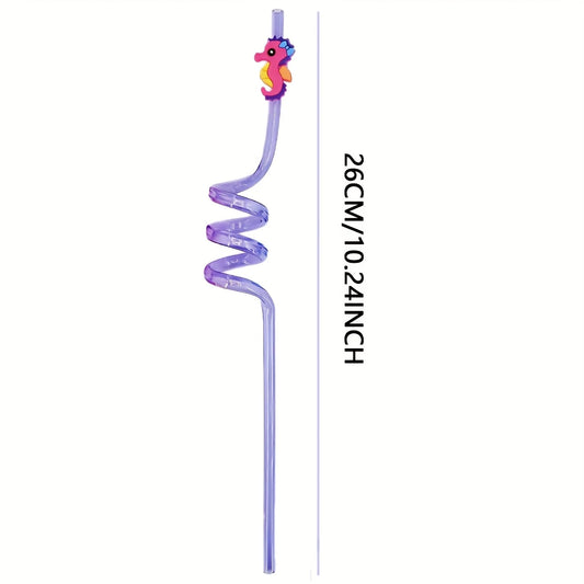 Ocean Animal Straws Reusable Plastic Drinking Straws Pack of 10