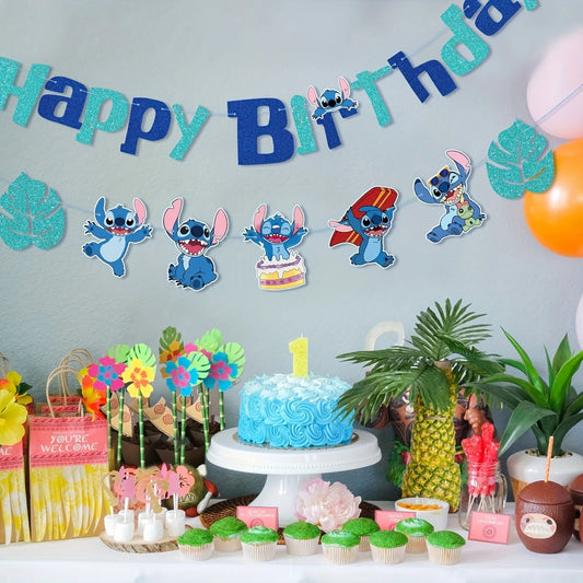 Stitch Birthday Party Paper Banner