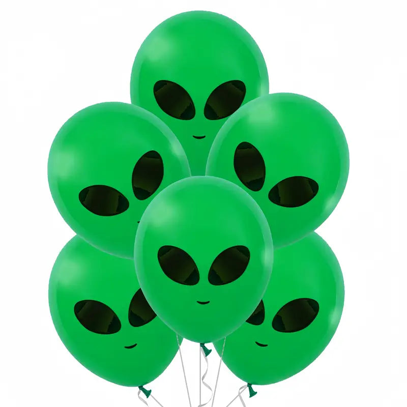 Alien Latex Party Balloons Pack of 12