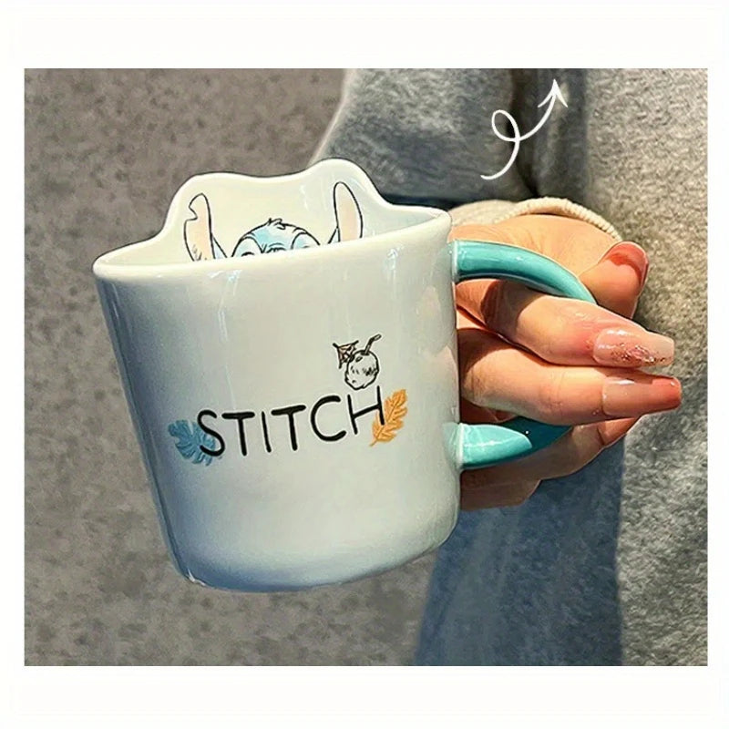 Stitch Ceramic Mug with Blue Lilo & Stitch Design - "Ohana"