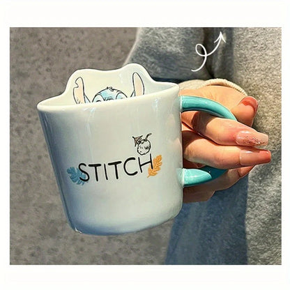 Stitch Ceramic Mug with Blue Lilo & Stitch Design - "Ohana"