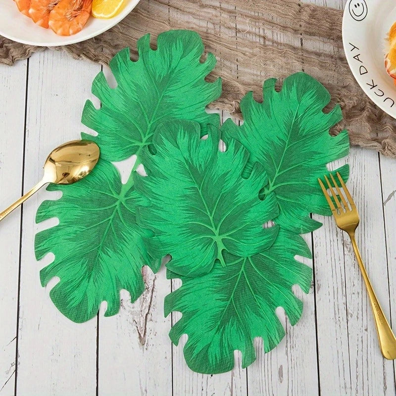 Tropical Leaf Print Paper Napkins Pack of 20
