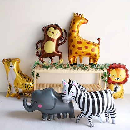 Jungle Safari Animal Foil Balloons Set of 7