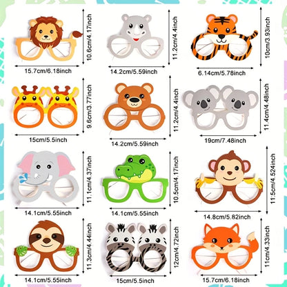 Safari Jungle Animal Paper Glasses Pack of 12