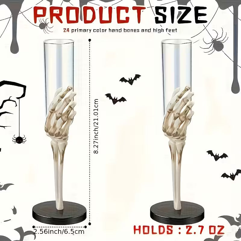 Skeleton Hand & Arm Plastic Champagne Flutes Pack of 5