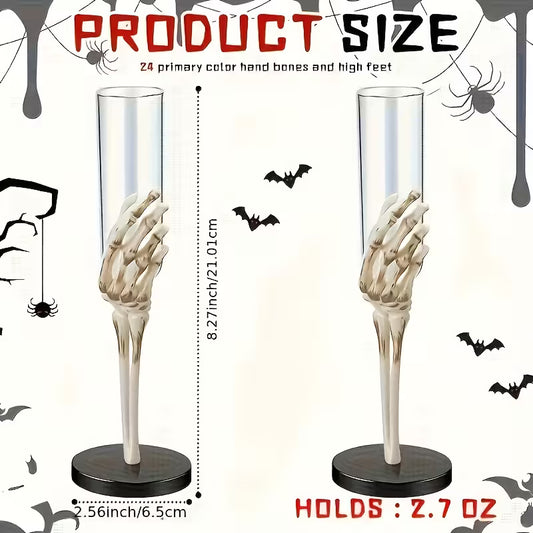 Skeleton Hand & Arm Plastic Champagne Flutes Pack of 5