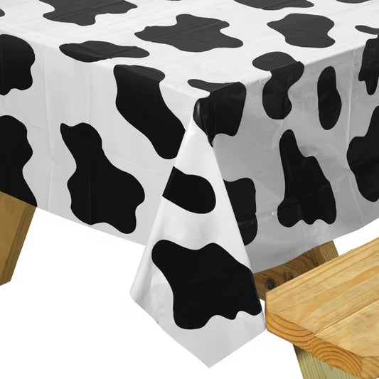 Cow Print Plastic Tablecloth