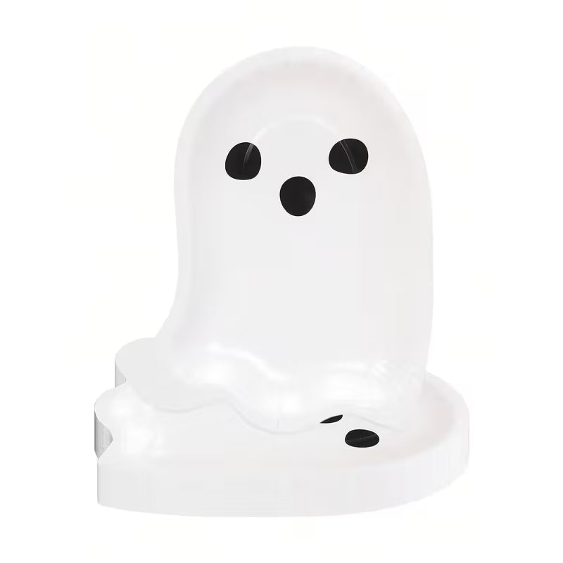 Halloween Shaped Cute White Ghost Paper Plates Pack of 10