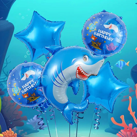 Shark Balloon Birthday Set Pack of 5