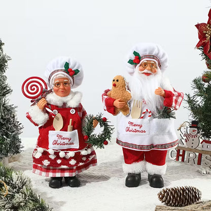Santa and Mrs Claus Chef Figurines