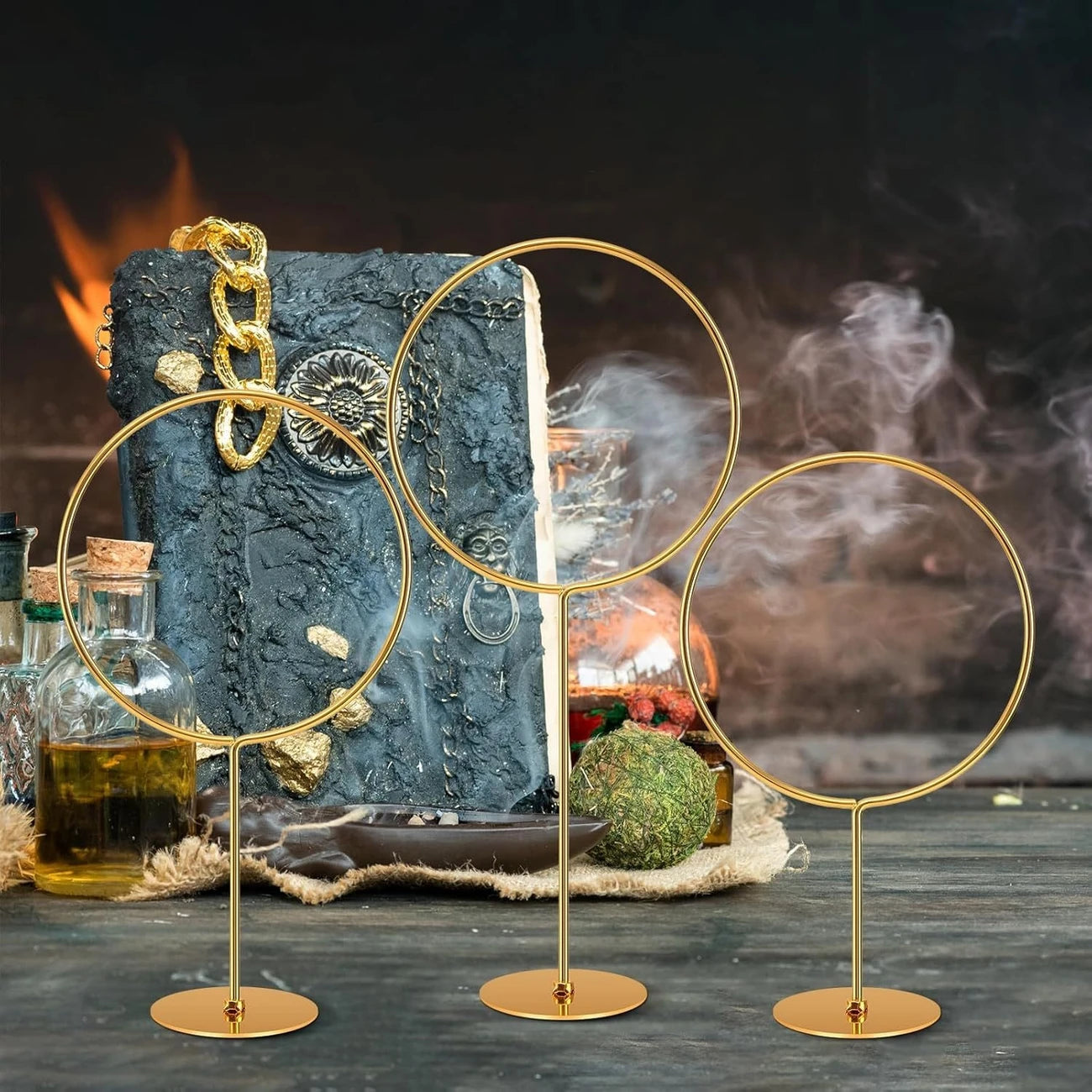 Harry Potter Iron Rings and Golden Snitch Wings Table Decor