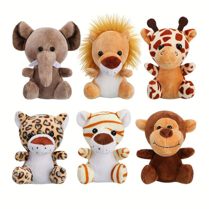 Mini Stuffed Animals Jungle Plush Toys Pack of 6