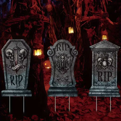 Halloween Tombstone Yard Stakes Pack of 3