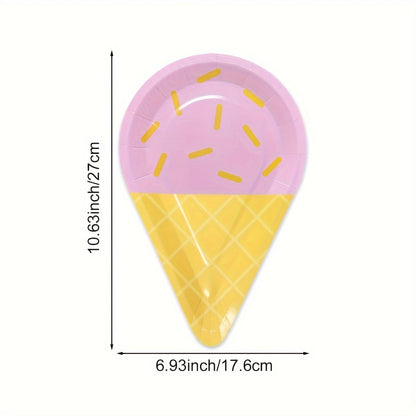Ice Cream Shaped Paper Plates Pack of 10