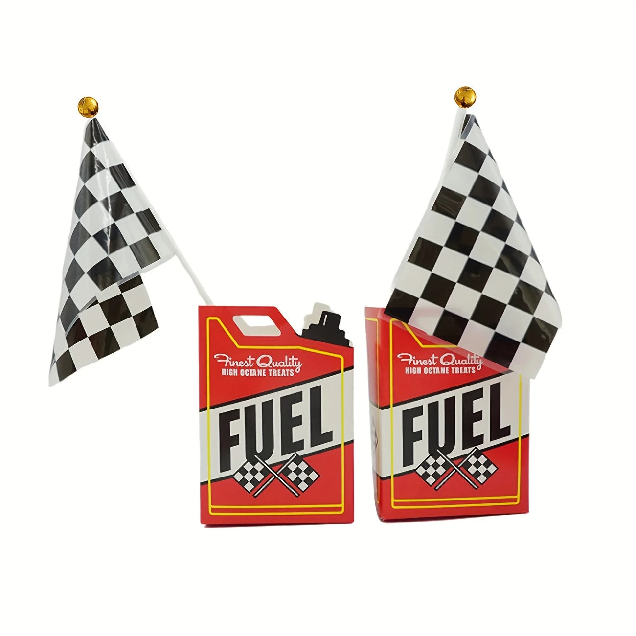 Racing Party Popcorn Boxes and Checkered Flags Pack of 24