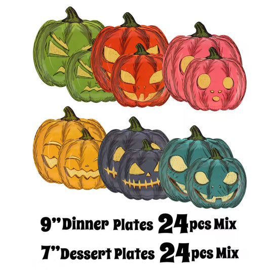 Cute Halloween Pumpkin Paper Plates
