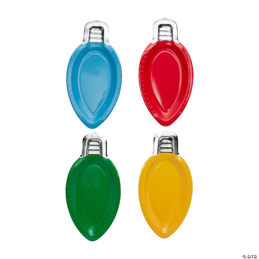 Christmas Light Shaped Dessert Paper Plates Pack of 8