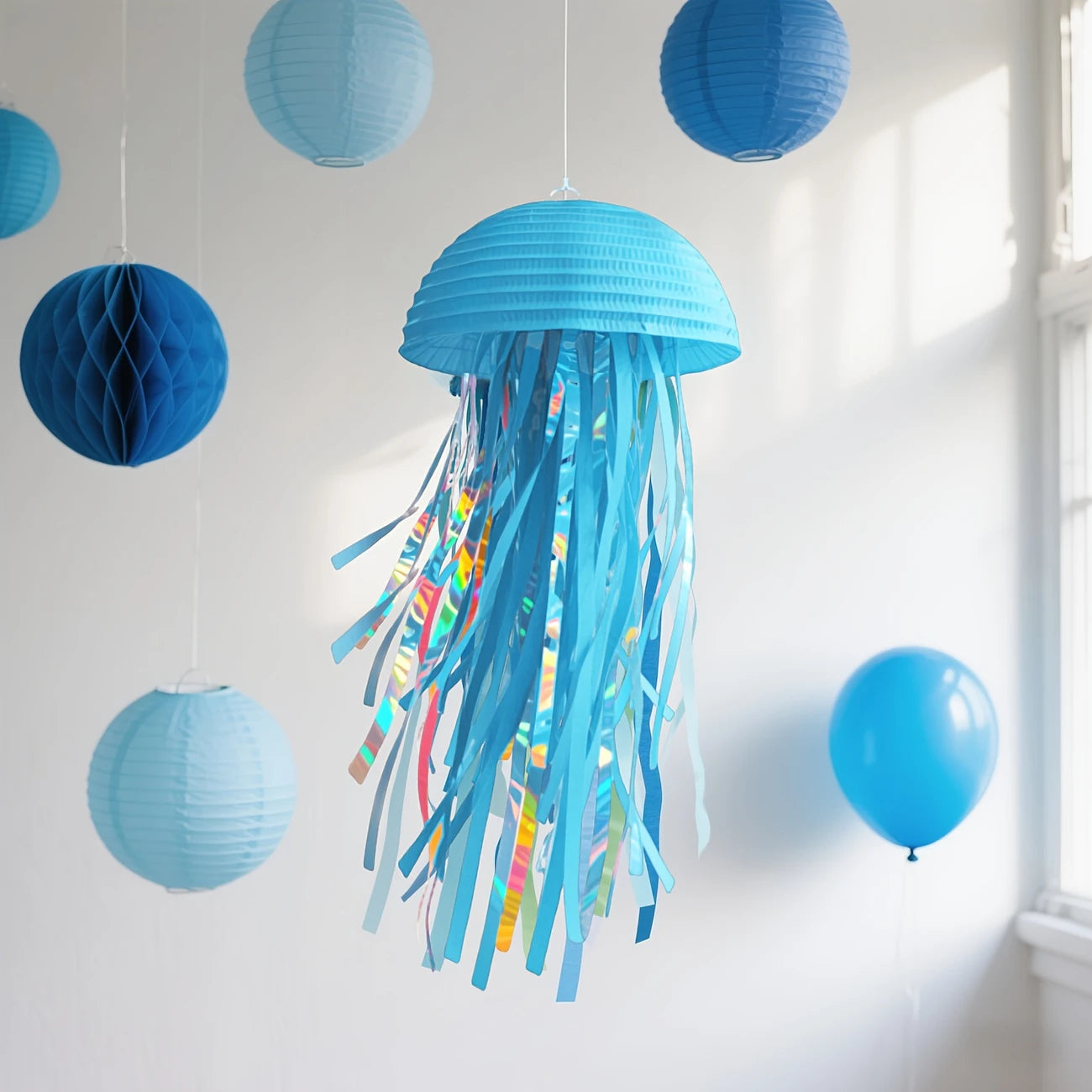Blue Jellyfish Paper Lantern
