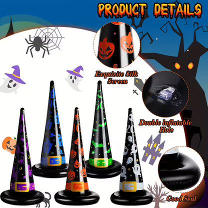 Halloween inflatable witch hat ring toss Pack of 5