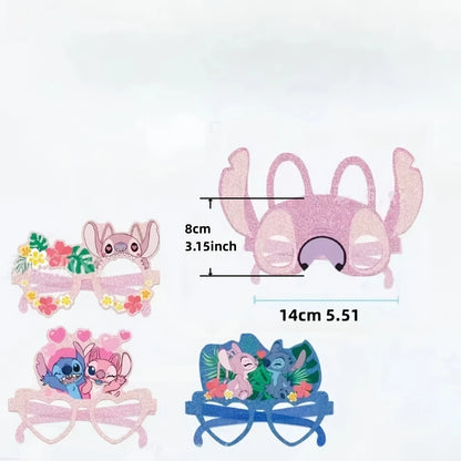 Stitch And Angel Themed Paper Glasses